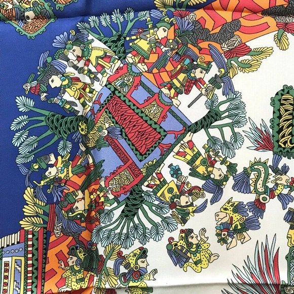 Authentic HERMES Carre90 ASTRES et SOLEILS ethnic Scarf silk Scarves/Wraps Multi - Picture 6 of 8